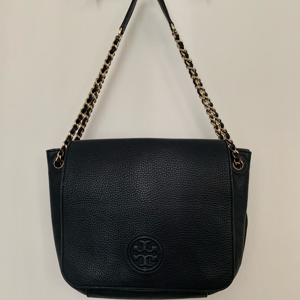 Tory Burch navy leather bag chain